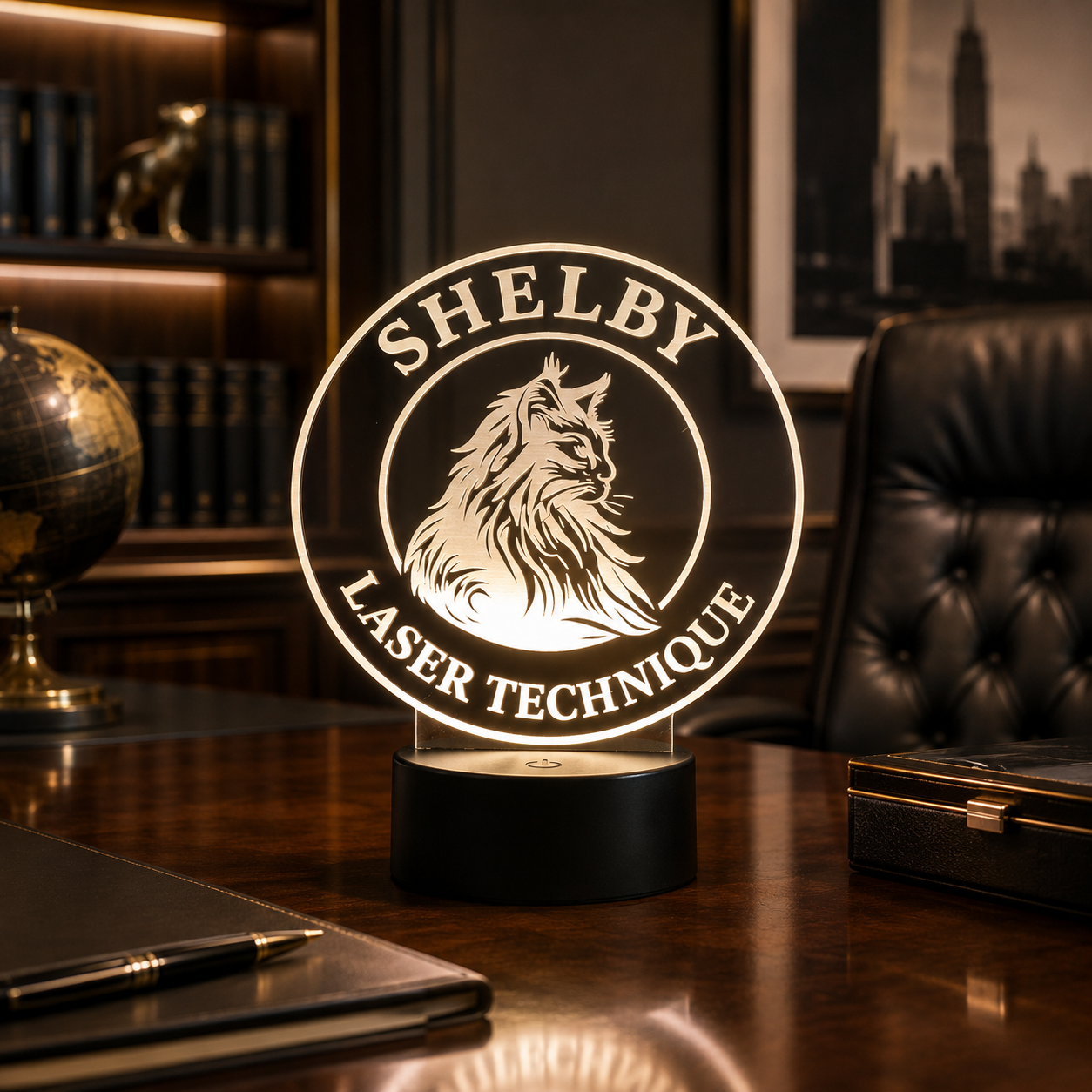 LED-Tischleuchte mit graviertem Logo – Personalisiertes Geschenk