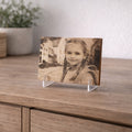 Foto auf Holz 15x10 cm – Kind graviert mit Ständer – Personalisiertes Geschenk