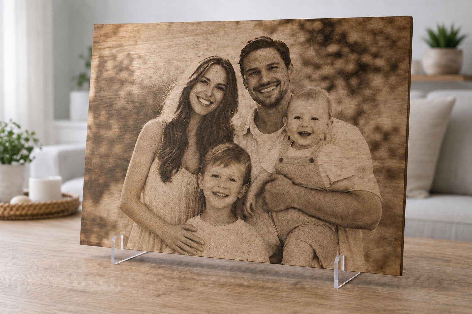 Foto auf Holz – Persönliche Lasergravur