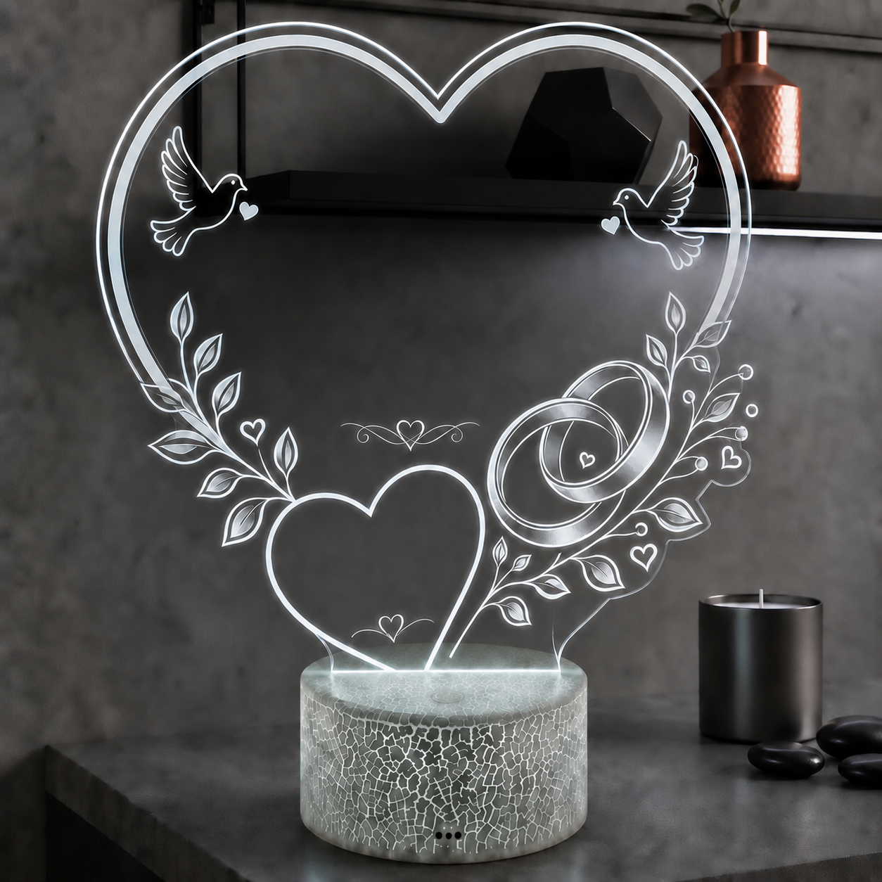 Gepersonaliseerde LED lamp met eigen tekst - blanko ontwerp