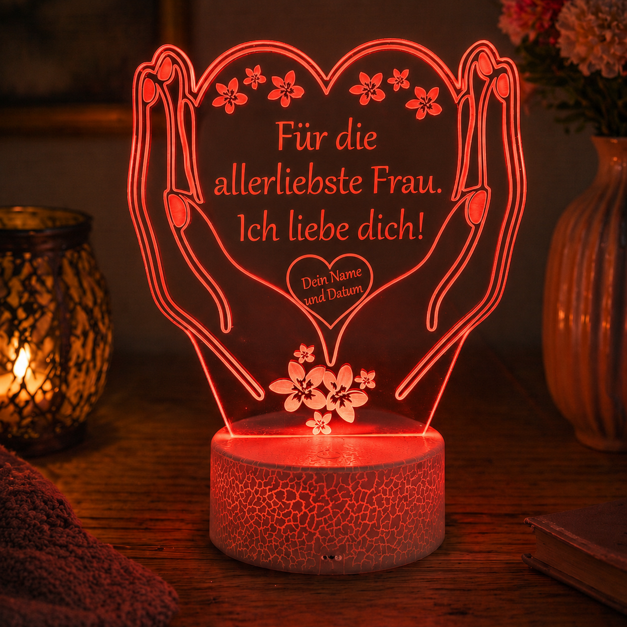 Personalisierte Kleine LED-Lampe Herz – Einzigartiges Geschenk