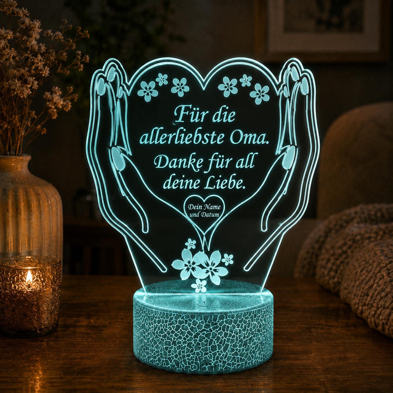 Personalisierte Kleine LED-Lampe Herz – Einzigartiges Geschenk
