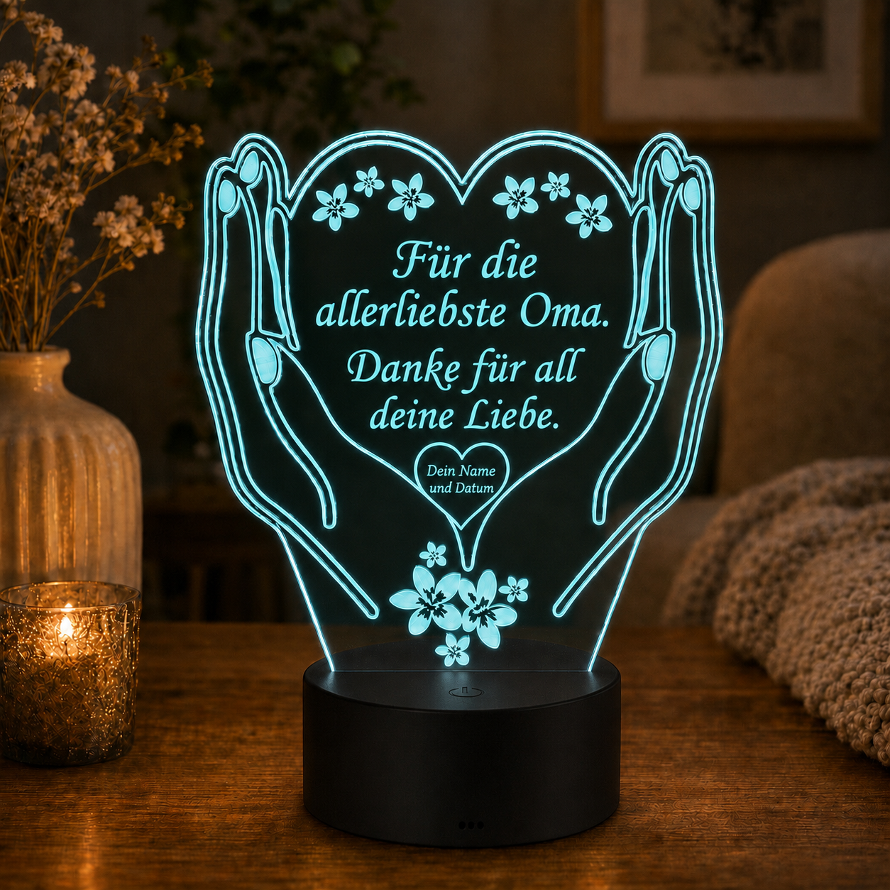 Personalisierte Kleine LED-Lampe Herz – Einzigartiges Geschenk