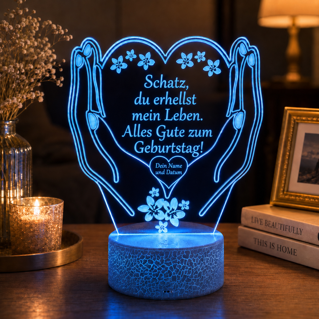 Personalisierte Kleine LED-Lampe Herz – Einzigartiges Geschenk