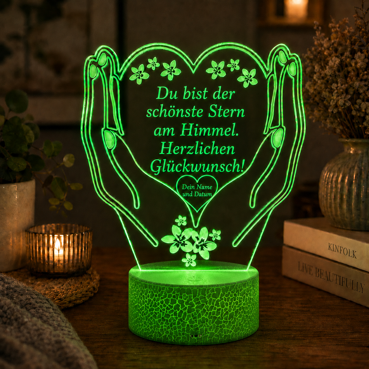 Personalisierte Kleine LED-Lampe Herz – Einzigartiges Geschenk