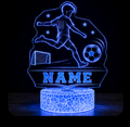 Personalisierte LED Fußballlampe mit Name – Cracked Ice oder Schwarz (16×21 cm)
