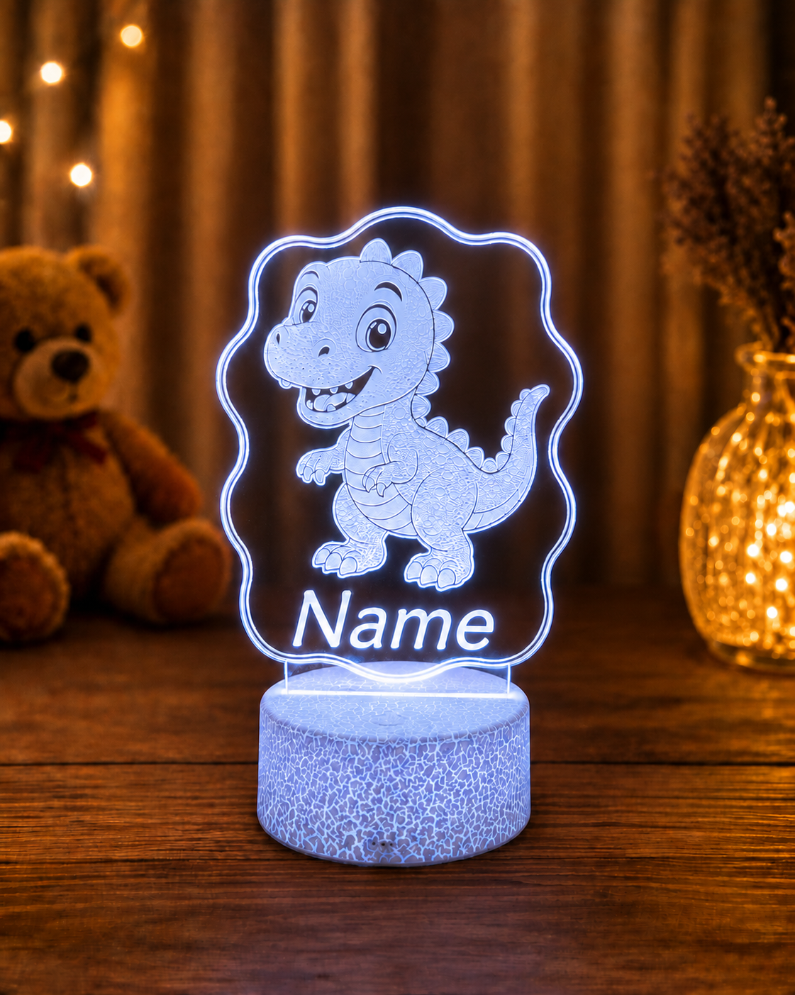 Personalisierte LED Lampe mit Namen für Kinder – Tier Nachtlicht
